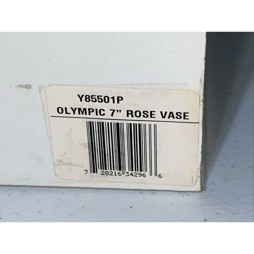 Block Olympic 7” Rose Vase 24% Full Lead‎ Crystal Hand Made In Czech Republic